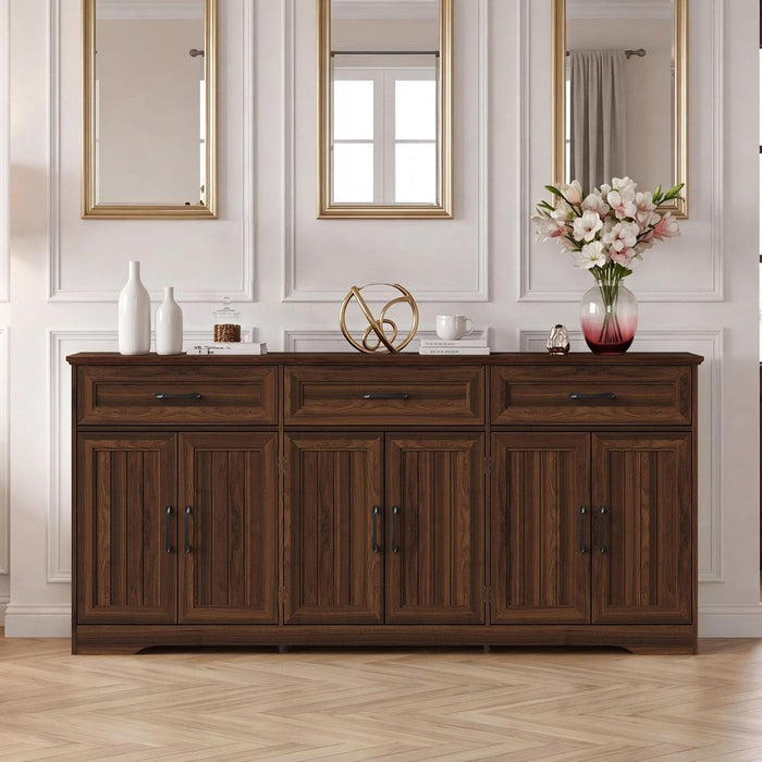 70" Buffet Cabinet with Storage, Large Modern Farmhouse Sideboard