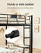 Black FullOverFull Metal BunkBed DetachableRails HeavyDuty