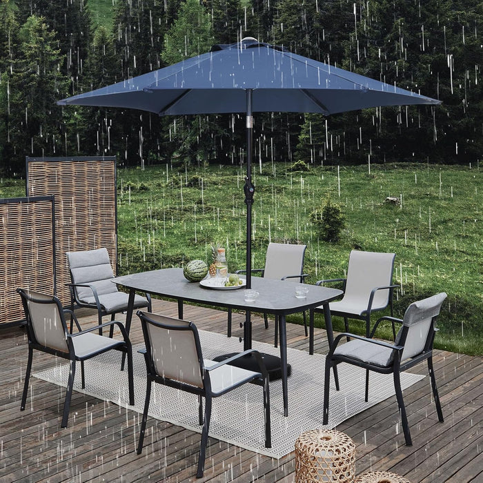 7.5Ft Patio Umbrella, Outdoor Umbrella Aluminum Market Table Umbrellas with Tilt, Crank and Sturdy Ribs for Lawn, Garden, Backyard and Pool