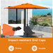 9FT Lyon Outdoor Patio Umbrella Outdoor Table Umbrella with Crank Market Umbrella 8 Sturdy Ribs UV Protection Waterproof and Push Button Tilt for Garden Deck Backyard Pool,Orange
