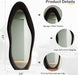 Full Length Mirror, 63" X 24" Wall Mirror, Flannel Wrapped Wooden Frame Floor Mirror, Irregular Wavy Mirror Hanging or Leaning against Wall for Cloakroom/Bedroom/Living Room, Black