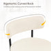 28'' Bar Stools Set of 3, Modern Boucle Counter Height Bar Stools with Ergonomic Curved Back, Upholstered Kitchen Stools, Barstools for Kitchen Island, Bar, Cafe, White