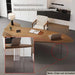 Solid Wood LShape Desk With IntegratedSideCabinet 56In