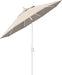 9' round Aluminum Market Umbrella, Crank Lift, Push Button Tilt, White Pole, Antique Beige Olefin