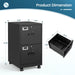 2 Drawer File Cabinet with Lock, Vertical Metal Filing Cabinets for Home Office, Lockable Storage File Cabinets under Desk, A4/Letter File Folders(Black)-Assembly Required