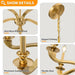 Gold Chandeliers for Dining Room, 25.5 Inch Vintage Gold Chandelier Light Fixture over Table, Farmhouse Candle Chandeliers, 5-Light Brass Chandeliers for Kitchen, Bedroom, Living Room (E12 Base)