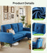 Velvet 83 Inch Sectional Sofa With Movable Ottoman