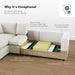 68-Inch White Modular Sectional Sofa Cushioned Comfort
