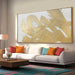 White and Gold Wall Painting Neutral Wall Decor Modern Abstract Wall Art Minimalist Art 29"X58" Artwork for Living Room Kitchen Dining Room