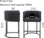 Counter Height Bar Stools Set of 3, Modern Bar Stool with Back, Barrel Bar Chairs with Metal Frames, Upholstered Barstools for Kitchen Island, Pub, Club (Black)
