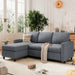 Convertible Sectional Sofa Couch L-Shaped Couch with Modern Linen Fabric for Small Space(Dark Gray)