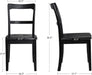 Black Wooden Dining Chairs Set of 2,Ladder Back Kitchen Chairs