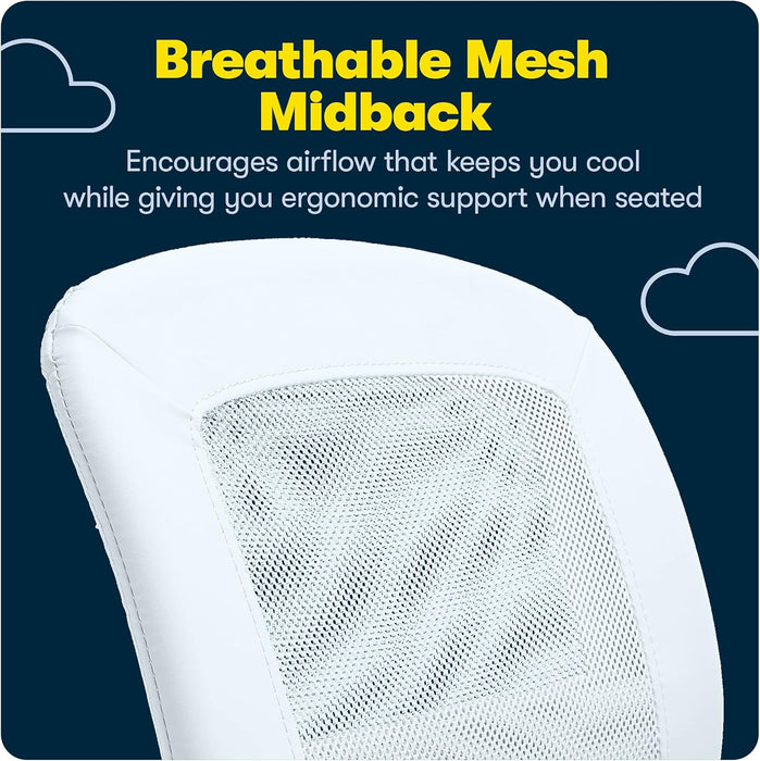 Essential Armless Deskchair, Small Task Chair with Wheels, Breathable Mesh Back, quality Foam Cushion Seat for Comfort, Functional, Lightweight and Versatile, Sky Blue