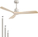 52 Inch Ceiling Fans No Light-Outdoor Ceiling Fan with Remote Control, Modern Wood Ceiling Fan without Light for Bedroom Indoor Patios Farmhouse,Reversible DC Motor,Brushed Nickel&Natural Wood