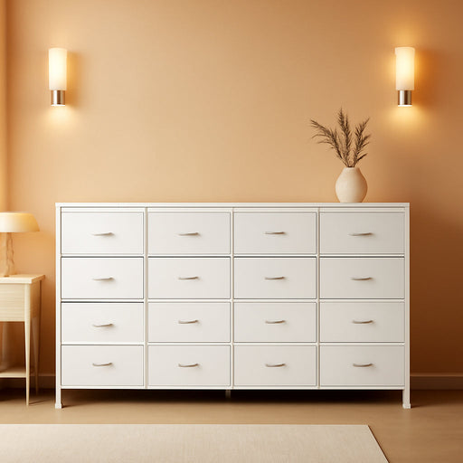 Ultramodern White TV Stand With Integrated Storage