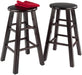 Element 2-Piece 24In Counter Stool Set, Espresso Finish, Solid Wood, Modern Design