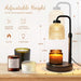 Candle Warmer Lamp with Timer, Dimmable Adjustable Height Candle Lamp, Birthday Gifts for Women Mom Sister Friends, House Warming Gifts New Home, Candle Lamp Warmer with 2 Bulbs - Coalblack