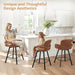 26" Swivel Bar Stools Set of 3, Counter Height Bar Stools with Backrest and Arms, Modern Upholstered Barstools with Metal Legs for Kitchen Island, Brown
