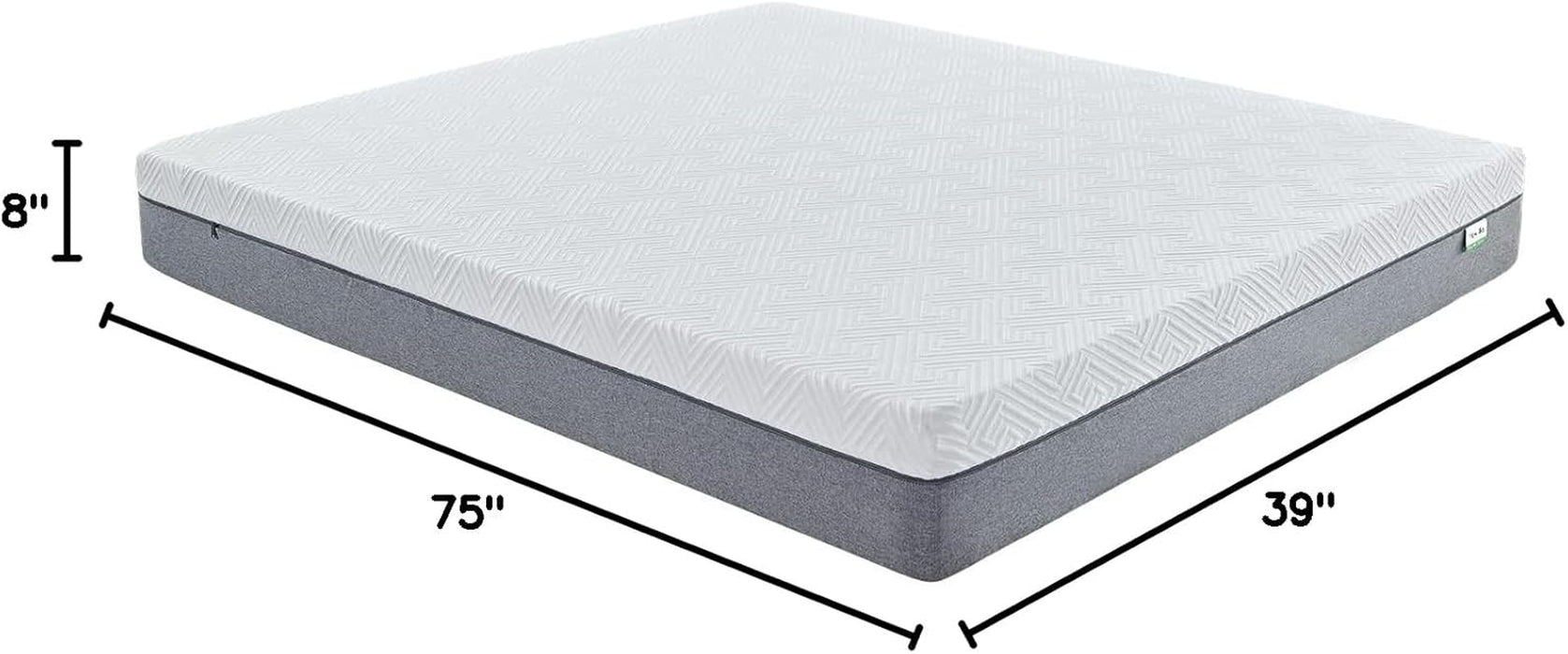 Twin Gel Memory Foam Mattress 8", Plush Comfort, Pressure Relief