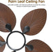 44 Inch Brown Outdoor Ceiling Fan With Remote