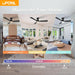 42 Inch Ceiling Fans with Light, Black Low Profile Ceiling Fan with Light, Remote Control, Flush Mount, Reversible, 6CCT, Dimmable, Noiseless, Modern Ceiling Fan for Bedroom, Indoor/Outdoor Use