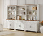5 Tier Bookshelf 72" Tall Bookcase with Barn Doors, Large Farmhouse Display Book Shelf with 3 Drawers and Storage Cabinet, 3-In-1 Library Wood Bookshelves for Living Room or Kitchen, White