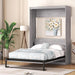 Full Size Murphy Cabinet Bed GrayMatteWalnutFinish
