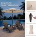 9FT Outdoor Patio Umbrella with Solar Lights, Market Table Umbrella with Push Button Tilt & Crank, 8 Sturdy Ribs, 32 LED Lights, UV Protection for Garden Lawn Deck Backyard Pool (Beige)