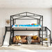 IndustrialGrade Metal Loft Bed Multicolor LED Lighting