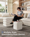 Square Set of 2 Sherpa Nesting Storage Ottoman Stool Boucle Vanity Stool Footstool with Removeable Lid Load up to 440 Lbs for Livingroom Bedroom White UASND69W