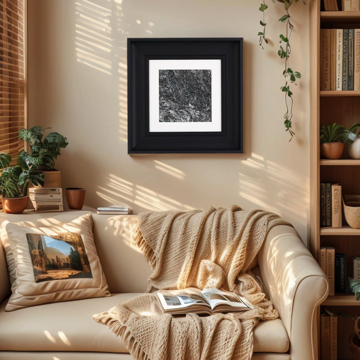 Natural Marble Decorative Wall Art Home Decor for Living Room Abstract Stone Painting Bedroom Aesthetic Office Farmhouse Fall Heavy Texture Picture Framed 14X14 Inch Platinum Diamond