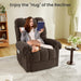 2024 New Power Recliner Chair for Adults, Adjustable Electric Chair Power Reclining Sofa, USB Port, Ultra-Comfy Teddy Fleece Recliner for Living Room, Tool-Less Assembly Single Sofa, Coffee