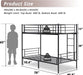 Black Bunk Bed Twin over Twin, Metal Bunk Bed with Built-In Ladder and Safety Guardrail, Space-Saving Twin Bunk Beds for Kids, Teens & Adults, No Box Spring