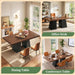 63" Extendable Rectangle Dining Table for 6-8, Wooden Table