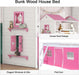 FullSizeFurniture Wooden Bunk Bed Pink PlayhouseStructure