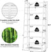 Ladder Shelf, 4-Tier Bamboo Ladder Bookshelf, 49.2” White Book Shelf, Open Bookcase Freestanding Plant Stand for Small Space, Bathroom, Living Room, Bedroom, Home Office