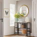 40" Industrial Console Table, 3 Tier Entryway Table with Storage Shelf, Narrow Sofa Table for Living Room, Hallway, Entrance Hall, Corridor, Bedroom, Greige and Black ULNT081B02