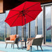 9Ft Enhanced Aluminum Umbrella W/ Tilt and Crank, Red