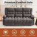 Reclining Sofa with Cup Holders for Living Room 3 Seat Manual Sofa Recliner with Side Pocket