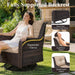 7-Piece Patio Furniture Set, Outdoor Thick Wicker Sectional Sofas with 2 Swivel Chairs, High Back Patio Sectional Couch with Fire Pit Table, Outdoor Conversation Set for Backyard, Deck, Brown