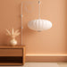 19.7In Plug in Lantern Pendant Light, White Imitation Silk Pendant Light Wabi Sabi Saucer Japanese Bubble Hanging Lamp Chandelier for Living Dinning Room Kitchen Island Bedroom 1 Pack