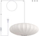 19.7In Plug in Lantern Pendant Light, White Imitation Silk Pendant Light Wabi Sabi Saucer Japanese Bubble Hanging Lamp Chandelier for Living Dinning Room Kitchen Island Bedroom 1 Pack
