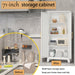 61-Inch Tall White Metal Storage Cabinet Barn-Doors