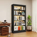 Black Metal Adjustable Bookshelf Five Shelves 71in