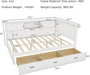 Full Size Corner Bed Frames with Storage Drawers, USB Port, Led Downlight Headboard & Bookcase, Wooden L-Shaped Captain Daybed for Small Room, Bedroom, Guest Room, Kids'Room, White