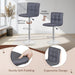 Set of 4 Adjustable Swivel Barstools, Modern PU Leather Kitchen Counter Bar Stools, Square Back Bar Stool (Grey)