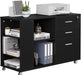 Locking Lateral File Cabinet with Printer Stand