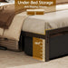 Queen Bed Frame with Storage Headboard,Charging Station,2 Drawers