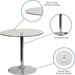 Hills 31.5'' round Glass Dining Table with 29''H Chrome Base, Decorative Narrow round Tempered Glass Cocktail Table, Clear/Silver