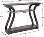 Wood Console Table with Curved Legs and Shelf, 3 Tier Modern Accent Sofa Table for Entryway, Living Room, Hallway, 47 in Wide, Easy Assembly (Cappuccino/Dark Brown)